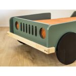 Κρεβάτι παιδικό σε σχήμα jeep από μασίφ Ξύλο σε φυσικό - λαδί 80×160