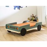 Κρεβάτι παιδικό σε σχήμα jeep από μασίφ Ξύλο σε φυσικό - λαδί 80×160
