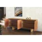 Έπιπλο μπουφές από μασίφ Ξύλο σε Φυσικό - Κοραλί 200x50x76