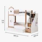 Κουκέτα Παιδική με συρτάρι Λευκό Ματ-Δρυς 90×190