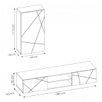 Έπιπλο Σαλονιού σε Κασμίρ απόχρωση 180x45x180