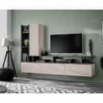 Έπιπλο Σαλονιού σε απόχρωση Κασμίρ -Ανθρακι 210x35x140