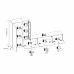 Έπιπλο Σαλονιού με led σε απόχρωση Δρυς - Κασμίρ 240x35x125