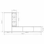 Έπιπλο Σαλονιού με led σε απόχρωση Δρυς - Κασμίρ 240x35x125