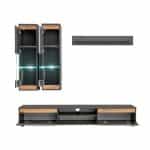 Έπιπλο Σαλονιού με led φωτισμο σε Ανθρακί 175x37x170