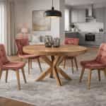 Τραπεζαρία Ροτόντα από μασίφ Ξύλο Δρυς Φ130