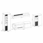 Έπιπλο Τηλεόρασης με Τζάκι σε απόχρωση βελανιδιά 320x40x190