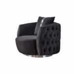 Σετ καναπές με πολυθρόνα με ύφασμα μαύρο - ασημί 245x100x75