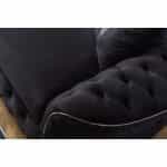 Σετ καναπές με πολυθρόνα με ύφασμα μαύρο - ασημί 245x100x75