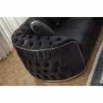 Σετ καναπές με πολυθρόνα με ύφασμα μαύρο - ασημί 245x100x75