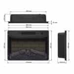 Εντοιχιζόμενο Ηλεκτρικό Τζάκι με Ρεαλιστικά Ξύλα 61.4x13x44.5