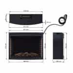 Εντοιχιζόμενο Ηλεκτρικό Τζάκι με Ρεαλιστικά Ξύλα 86.6x67.6x28