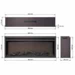 Εντοιχιζόμενο Ηλεκτρικό Τζάκι με Ρεαλιστικά Ξύλα Multicolor 99.3x41.4x19