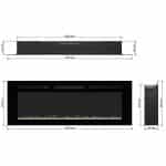 Εντοιχιζόμενο Ηλεκτρικό Τζάκι με Ρεαλιστικά Ξύλα 127x45x14.5