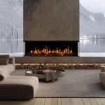 Εντοιχιζόμενο Ηλεκτρικό Τζάκι LED GOLD 132x34x54