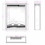 Εντοιχιζόμενο Ηλεκτρικό Τζάκι LED 50 Classic 50x14x60