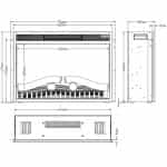 Εντοιχιζόμενο Ηλεκτρικό Τζάκι LED 70 Classic 66x18x47