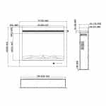 Εντοιχιζόμενο / Επιτοίχιο Ηλεκτρικό Τζάκι LED 77×14x63
