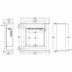 Ηλεκτρικό Τζάκι με Επένδυση Sund Λευκό 3D 94x32x90