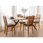 Σετ Τραπεζαρίας με 4 Καρέκλες Verto – Δρύς & Μαύρο 100x200