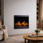 Εντοιχιζόμενο Ηλεκτρικό Τζάκι LED Gold 74x32x74