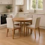 Τραπέζι ροτόντα ανοιγόμενη με τέσσερις καρέκλες από Δρυς Ξύλο 110/190x75x110