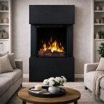 Ηλεκτρικό Τζάκι με Επένδυση TEXEL BLACK 60x33x110
