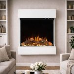 Ηλεκτρικό Κρεμαστό Τζάκι Τοίχου Λευκό 73x24x83