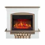 Έπιπλο με Ηλεκτρικό Τζάκι 98.5x30x90 Λευκό - Γκρι - Δρυς (Εφέ Πυρότουβλο)