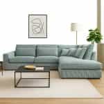 Καναπές Γωνία Κοτλέ Μέντα Δεξιά Πλευρά 260×150×95