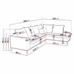 Γωνιακός Καναπές Αριστερής Πλευράς σε Καναρινί 306x227x80x90