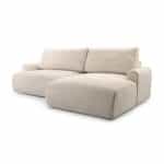 Γωνιακός Καναπές με Κρεβάτι & Αποθηκευτικό Χώρο δεξιά Πλευρά Εκρού 260x150x95