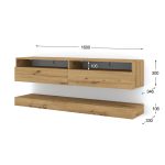 Έπιπλο Σαλονιού κρεμαστό σε Δρυς artisan 160x30x35
