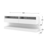 Έπιπλο Σαλονιού κρεμαστό με led σε Λευκό ματ 160x30x35
