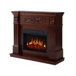 Έπιπλο με Ηλεκτρικό Τζάκι επένδυση Ξύλο σε απόχρωση καρυδι σκούρο 106x37x92.5