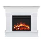 Έπιπλο με Ηλεκτρικό Τζάκι  με επένδυση Ξύλο σε Λευκό ματ 102x26.6x90.6