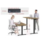 Ρυθμιζόμενο Γραφείο Sit–Stand BIMotion με Φυσικό Καπλαμά Δρυός 160×80×3