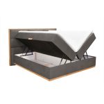 Κρεβάτι με αποθηκευτικό χώρο ανώστρωμα και στρώμα σε ύφασμα Γκρι 160×200