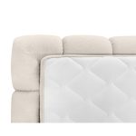 Κρεβάτι Διπλό με αποθηκευτικό χώρο με Μπουκλέ ύφασμα Εκρού 160×200