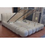 Κρεβάτι Διπλό με αποθηκευτικό χώρο με μπουκλωτό Ύφασμα σε Taupe 160×200