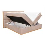 Κρεβάτι Διπλό με αποθηκευτικό χώρο ανώστρωμα και στρώμα σε ύφασμα Μπεζ  160x200 - Image 2