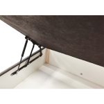 Κρεβάτι Διπλό με αποθηκευτικό χώρο ανώστρωμα και στρώμα σε ύφασμα Μπεζ 160x200