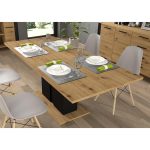 Τραπεζαρία Επεκτεινόμενη σε απόχρωση Artisan Oak & Μαύρο Ματ 140x90x76