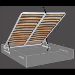 Κρεβάτι Διπλό Ντυμένο με Αποθηκευτικό Χώρο σε γκρι ύφασμα 160×200