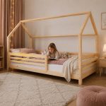 Montessori Παιδικό Κρεβάτι Σπιτάκι από Φυσικό Ξύλο Πεύκου 120×200