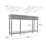 Κονσόλα εισόδου Hampton style σε navy blue απόχρωση 152.5x35.5x86.5