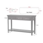 Κονσόλα Εισόδου Μαύρη με 3 Συρτάρια & Ράφι – Classic Elegant Style 128x40x80