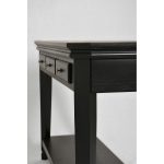 Κονσόλα Εισόδου Μαύρη με 3 Συρτάρια & Ράφι – Classic Elegant Style 128x40x80