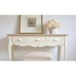 Κονσόλα εισόδου σε απόχρωση Μασίφ Ξύλο πατίνα Κρεμ Μπεζ 110x40x78