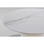 Τραπεζαρία Ροτόντα Marble Ecru 120x120x75